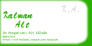 kalman alt business card